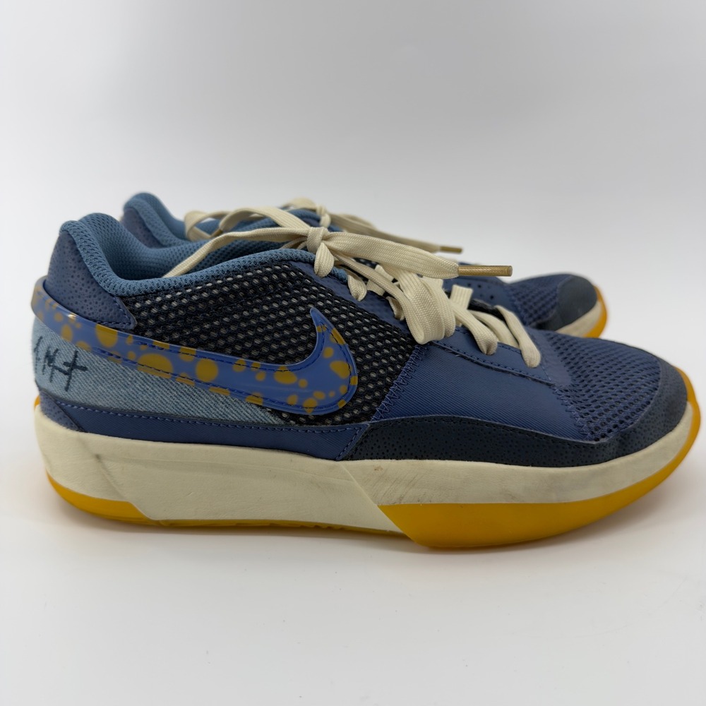 Nike Ja 1 GS Day‎ One Blue Yellow Basketball Shoes Kids Size 7Y
